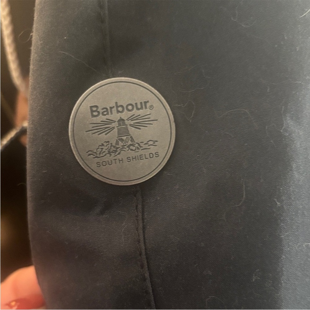 Barbour Navy Hooded Coat - Picture 11 of 13